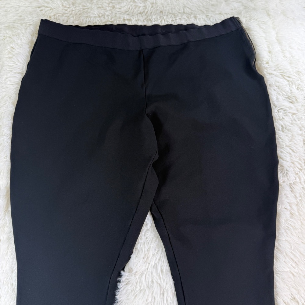 J.Crew Gigi Ponte Pants Womens 20 Black Pull On Elastic Waist Ankle Zip Stretch